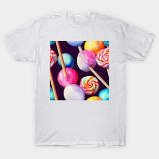 Watercolor lollipop pattern T-Shirt